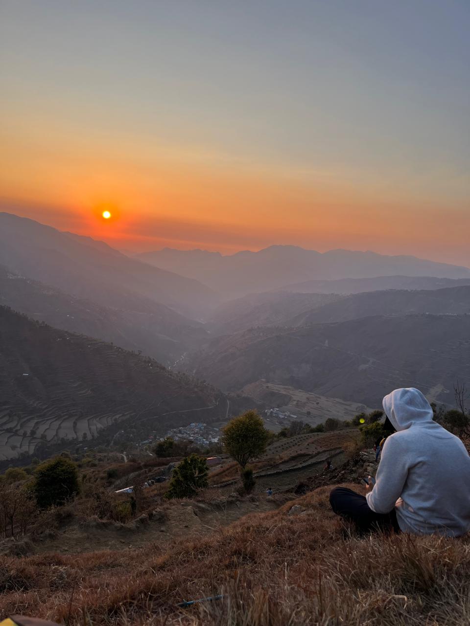 Sunset on the way to Nag Tibba base camp