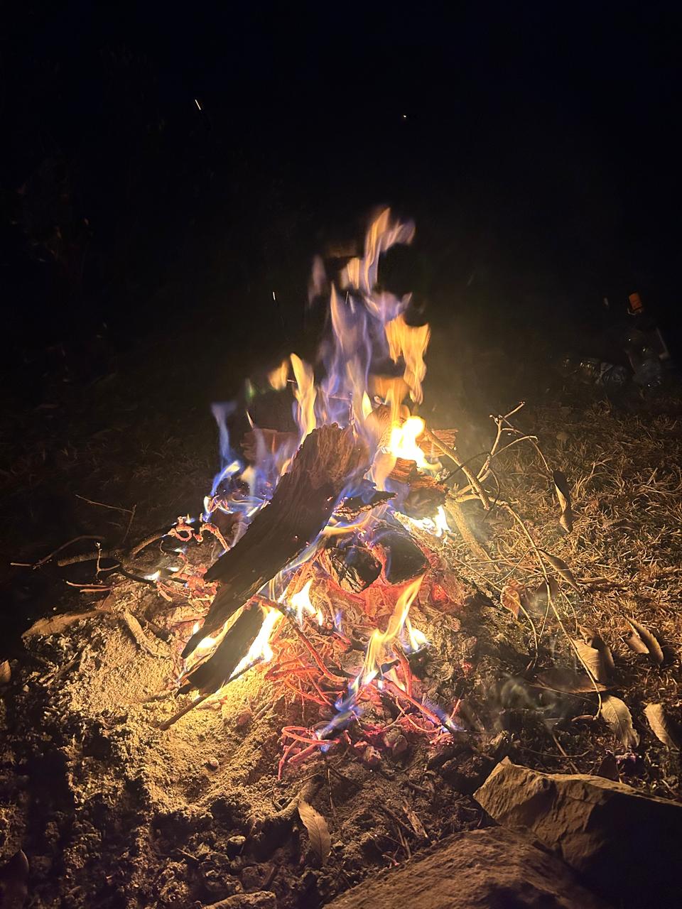 Bonfire at Nag Tibba base camp