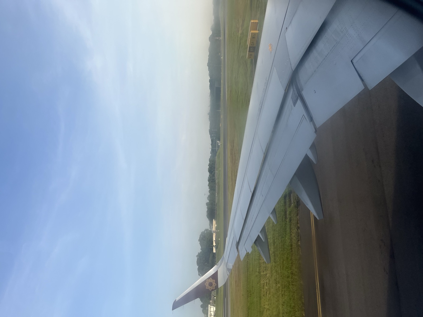 View from flight on landing in Singapore