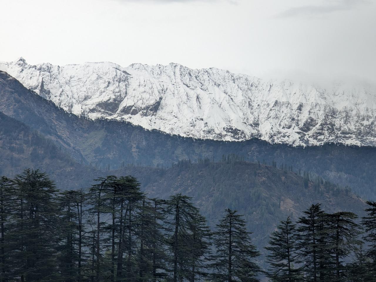 Snow mountain view from Shangarh meadow